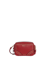 STUDDED SAFFIANO CAMERA BAG