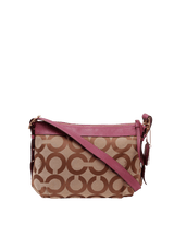 OP ART SIGNATURE CANVAS  SHOULDER BAG