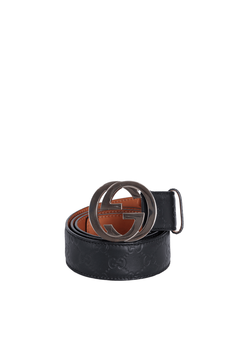 GUCCISSIMA INTERLOCKING G LOGO BELT 95