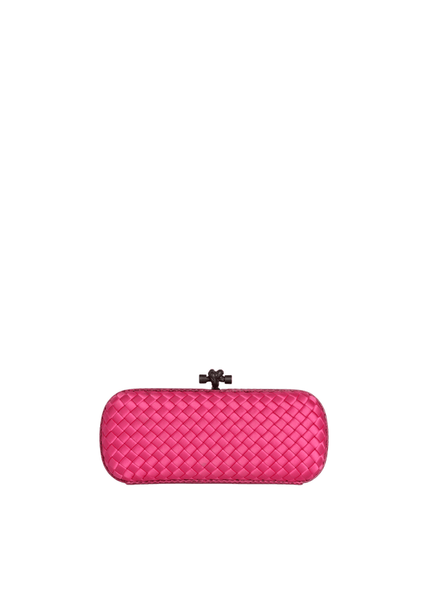 LONG KNOT INTRECCIATO SATIN CLUTCH