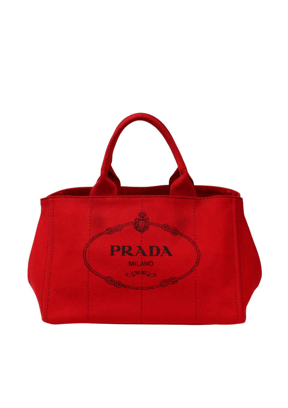 PRADA CANAPA Sサイズ BOLSA PRADA CANAPA LOGO TOTE VERMELHO ORIGINAL – Gringa