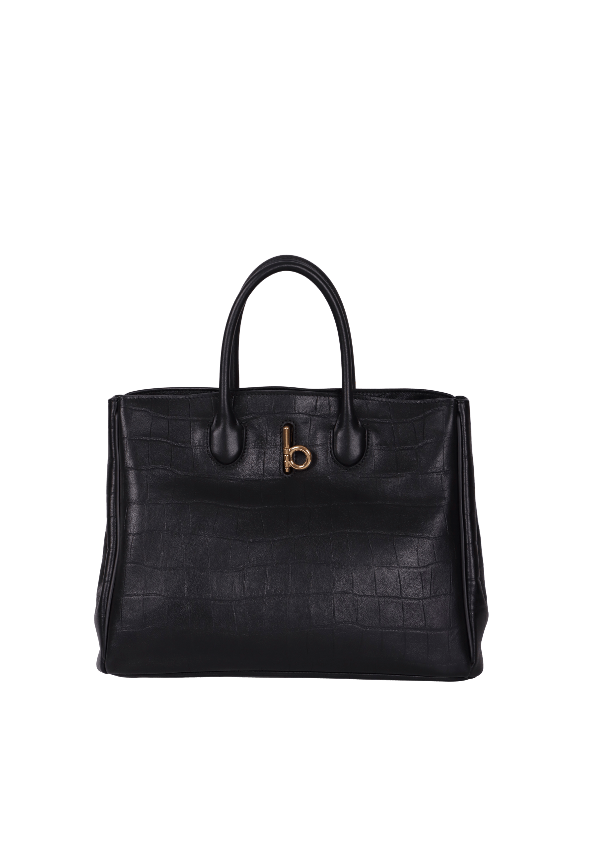 BOLSA BURBERRY CROCODILE EMBOSSED ROCKING HORSE TOTE PRETO