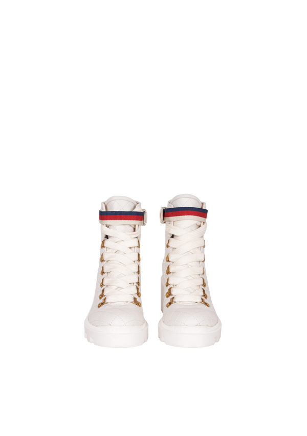 SYLVIE WEB ACCENT COMBAT BOOTS 34