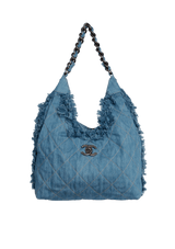 DENIM CHAIN HOBO BAG