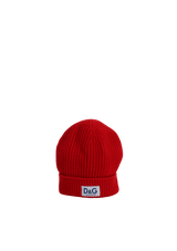 LOGO PATCH RIBBED KNIT BEANIE