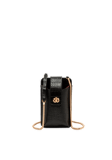 BOLSA PORTA CELULAR TIRACOLO EM PALHA PRETO