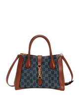 GG DENIM JACKIE 1961 TOTE BAG