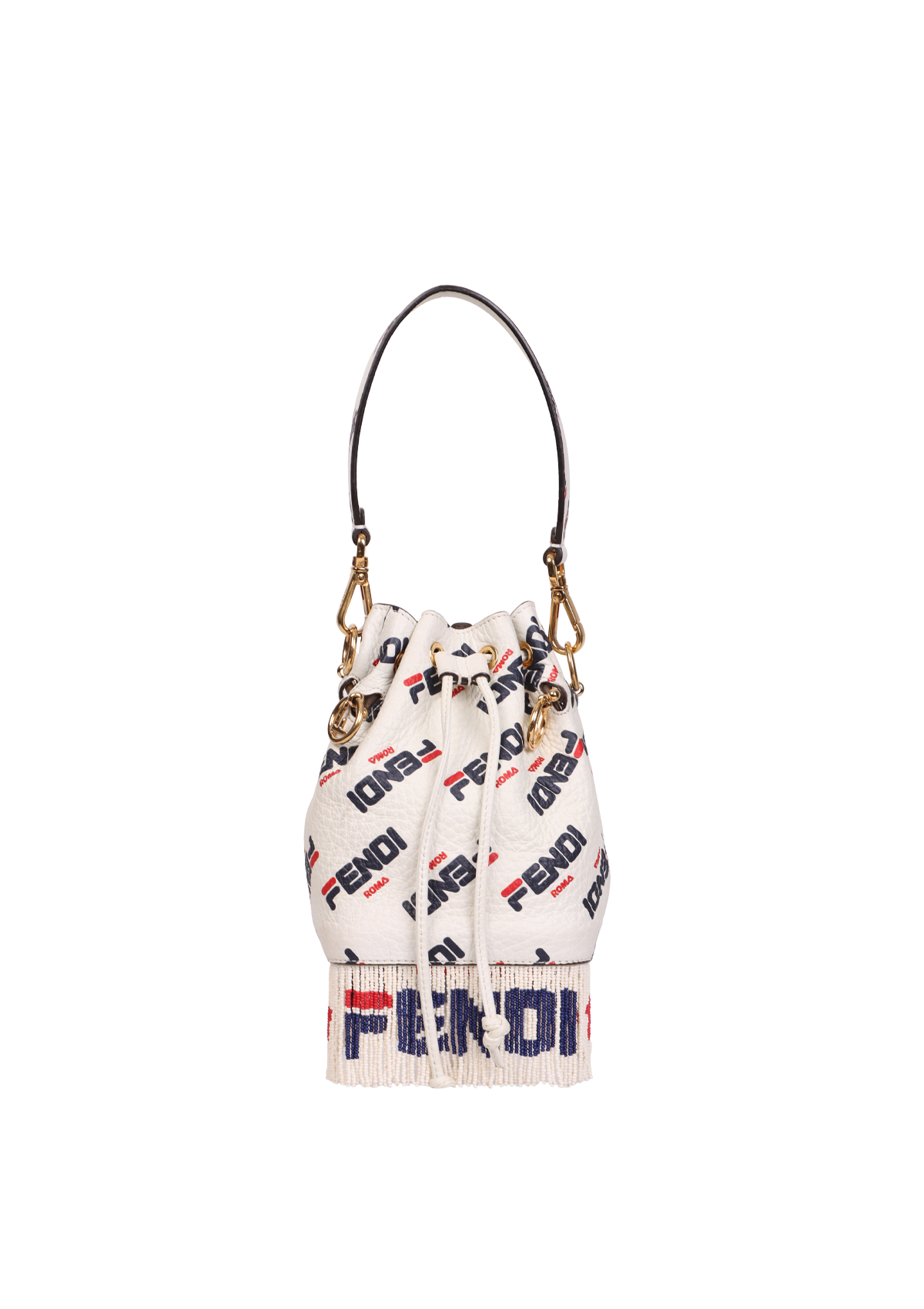 マリオ FENDI BOLSA FENDI FILA MANIA MINI MON TRESOR BUCKET BAG BRANCO ORIGINAL