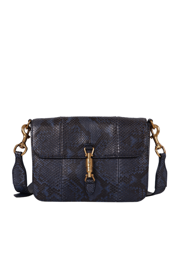 PYTHON JACKIE SOFT FLAP BAG