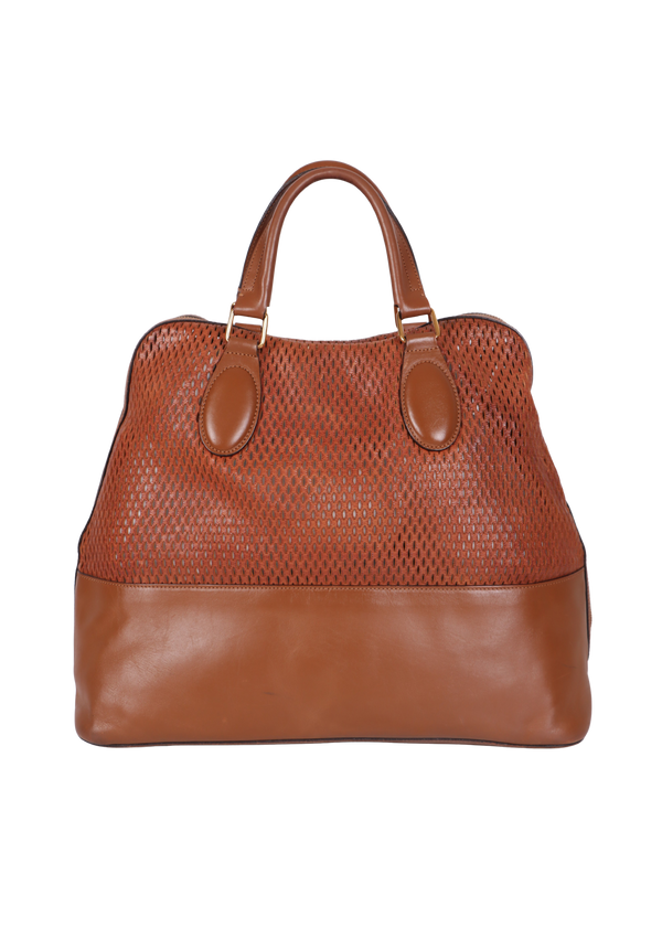 LEATHER PERFORATED CHARLIE TOTE