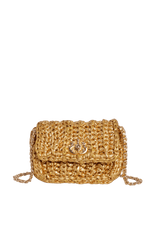 METALLIC CROCHET POUCH