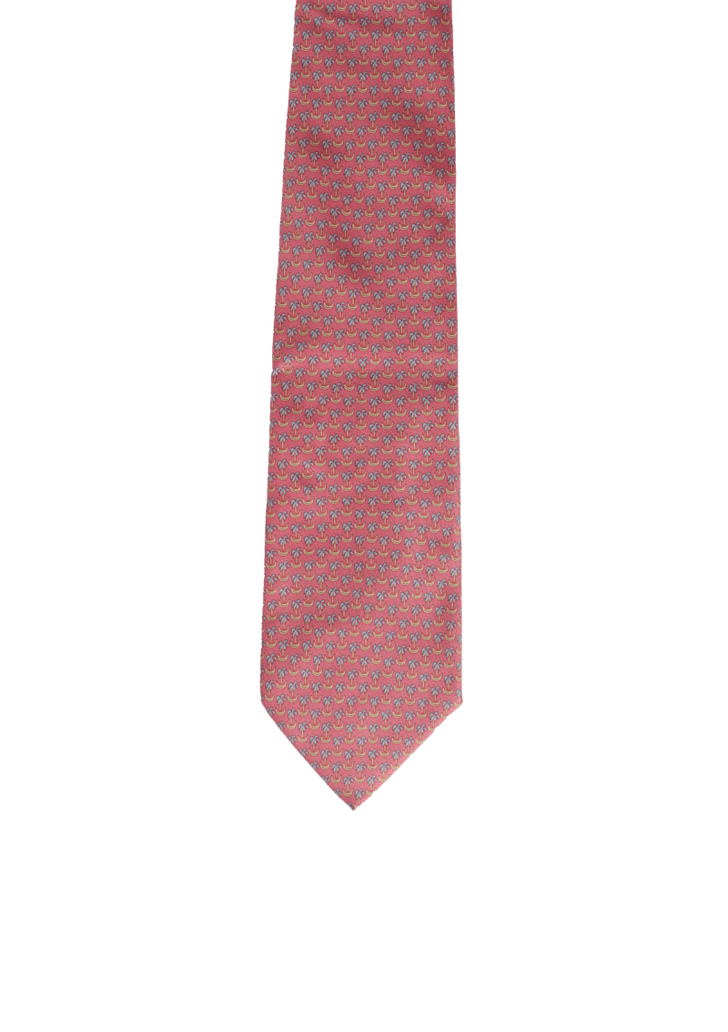 GRAVATA SALVATORE FERRAGAMO PRINT SILK TIE ROSA ORIGINAL