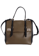 CITY CALF DOUBLE TURN-LOCK BAG