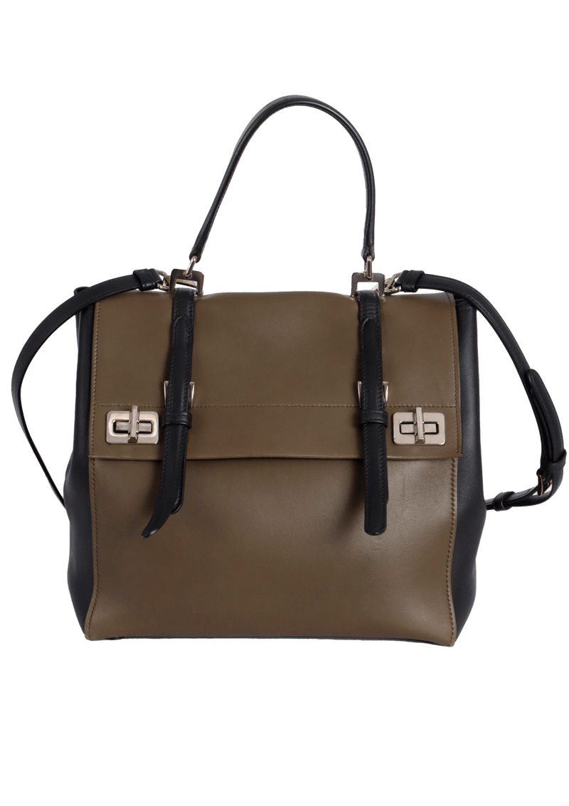 CITY CALF DOUBLE TURN-LOCK BAG