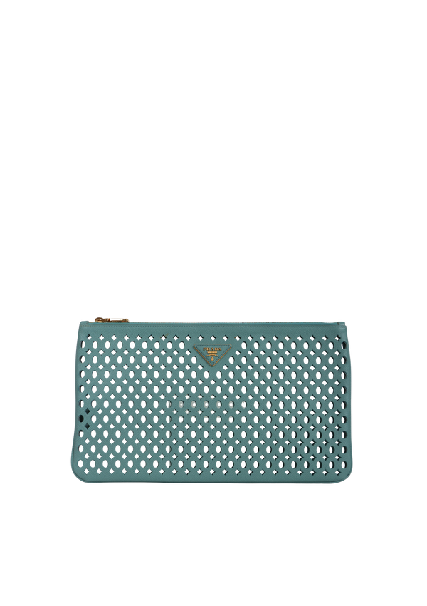 SAFFIANO LASER CUT MEDIUM CLUTCH