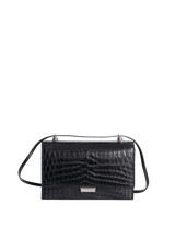 CROCODILE EMBOSSED BABYLONE SHOULDER BAG