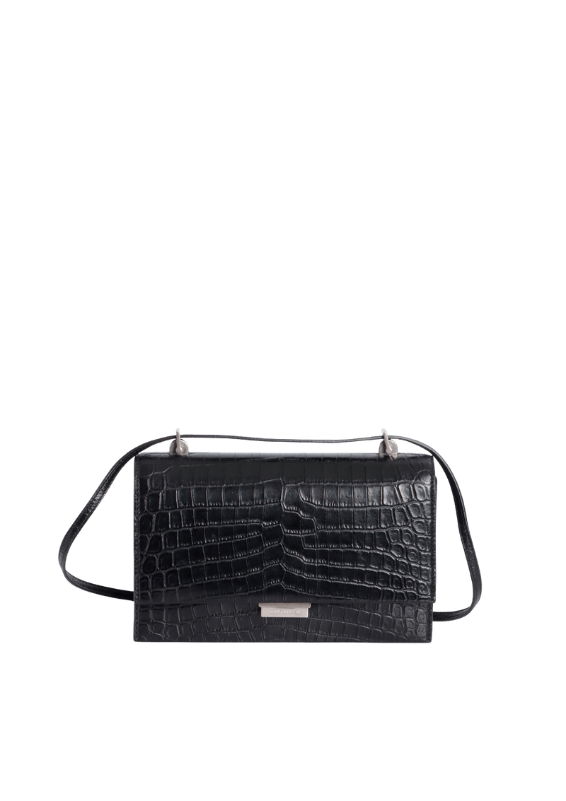 CROCODILE EMBOSSED BABYLONE SHOULDER BAG