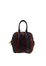 STRIPED SUEDE TOTE