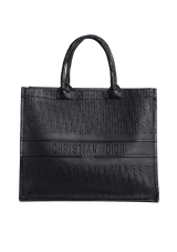 LEATHER OBLIQUE BOOK TOTE