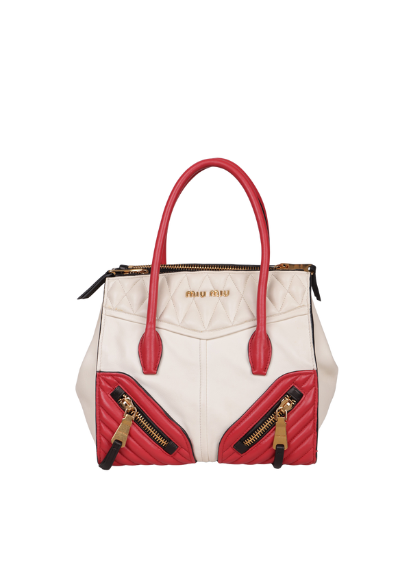 BIKER NAPPA TWIN POCKET SATCHEL BAG