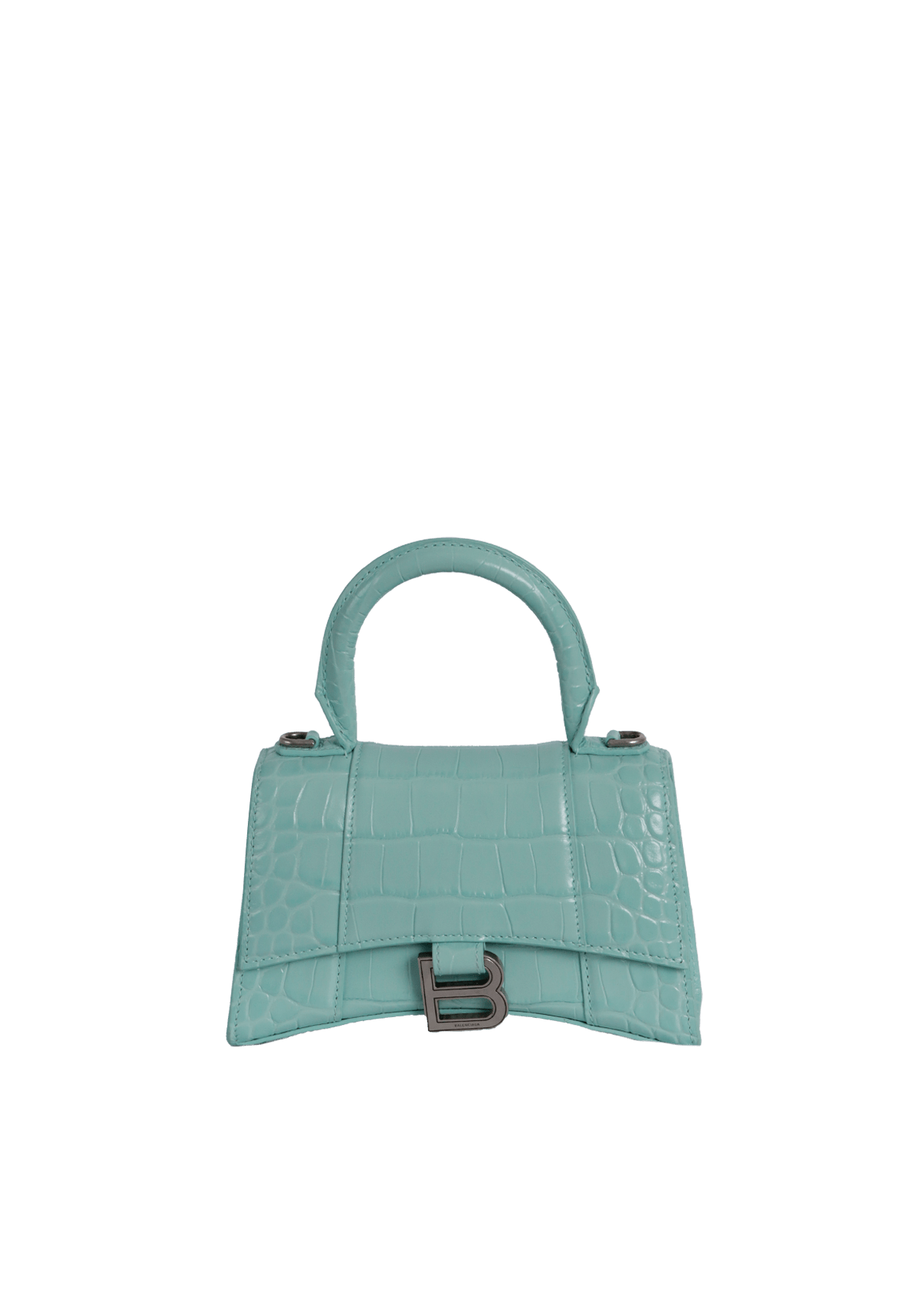 BOLSA BALENCIAGA HOURGLASS XS CROCODILE EMBOSSED VERDE ORIGINAL