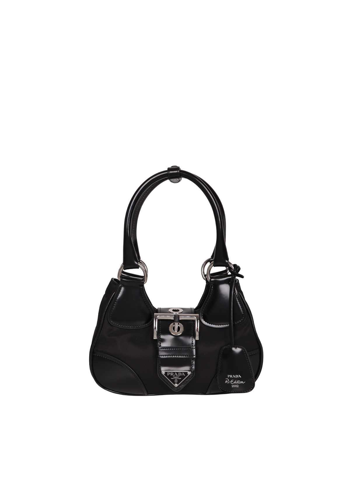 バッグ PRADA NERO BOLSA PRADA NAPPA MOON BAG PRETO ORIGINAL – Gringa