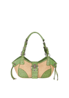 LEATHER-TRIMMED RAFFIA BAG