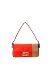 SUEDE AND LEATHER BAGUETTE BAG