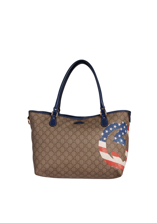 GG SUPREME AMERICAN FLAG UNICEF TOTE