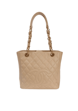 PETITE TIMELESS SHOPPING TOTE CAVIAR
