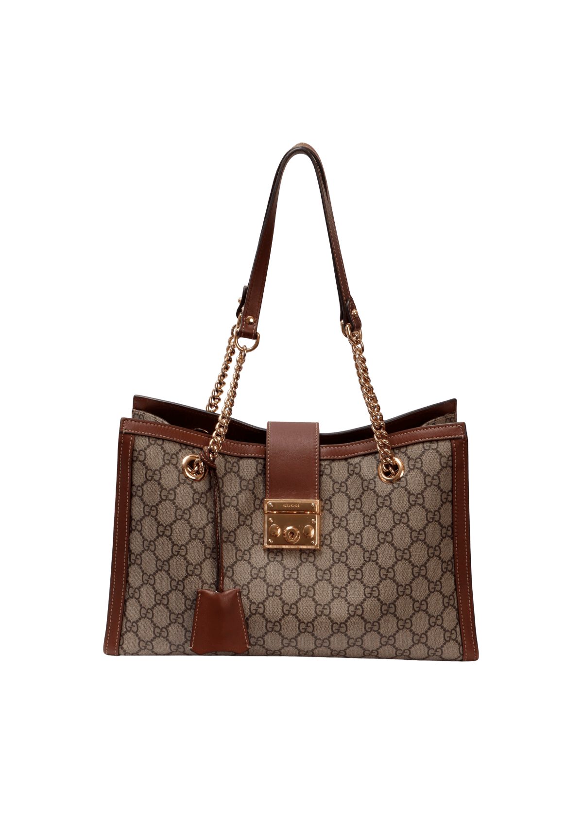 BOLSA GUCCI GG SUPREME PADLOCK TOTE MARROM ORIGINAL – Gringa