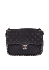 CHAIN AROUND MAXI FLAP BAG