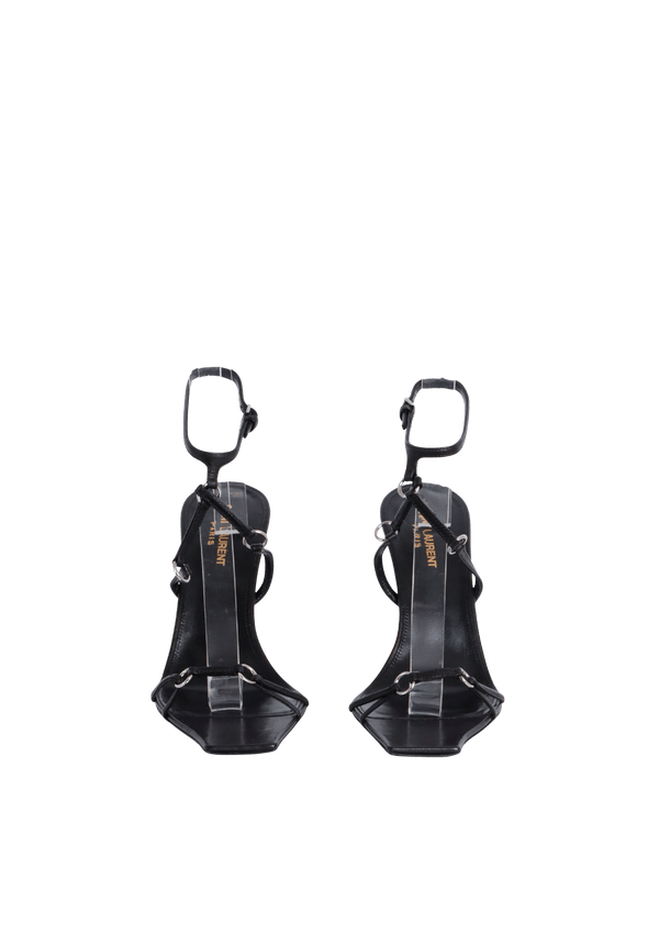 LEATHER SLINGBACK SANDALS 38