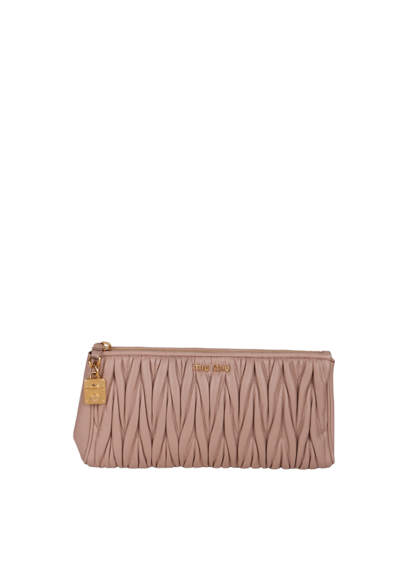 MATELASSE LEATHER CLUTCH