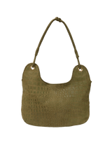CROCODILE EMBOSSED SHOULDER BAG