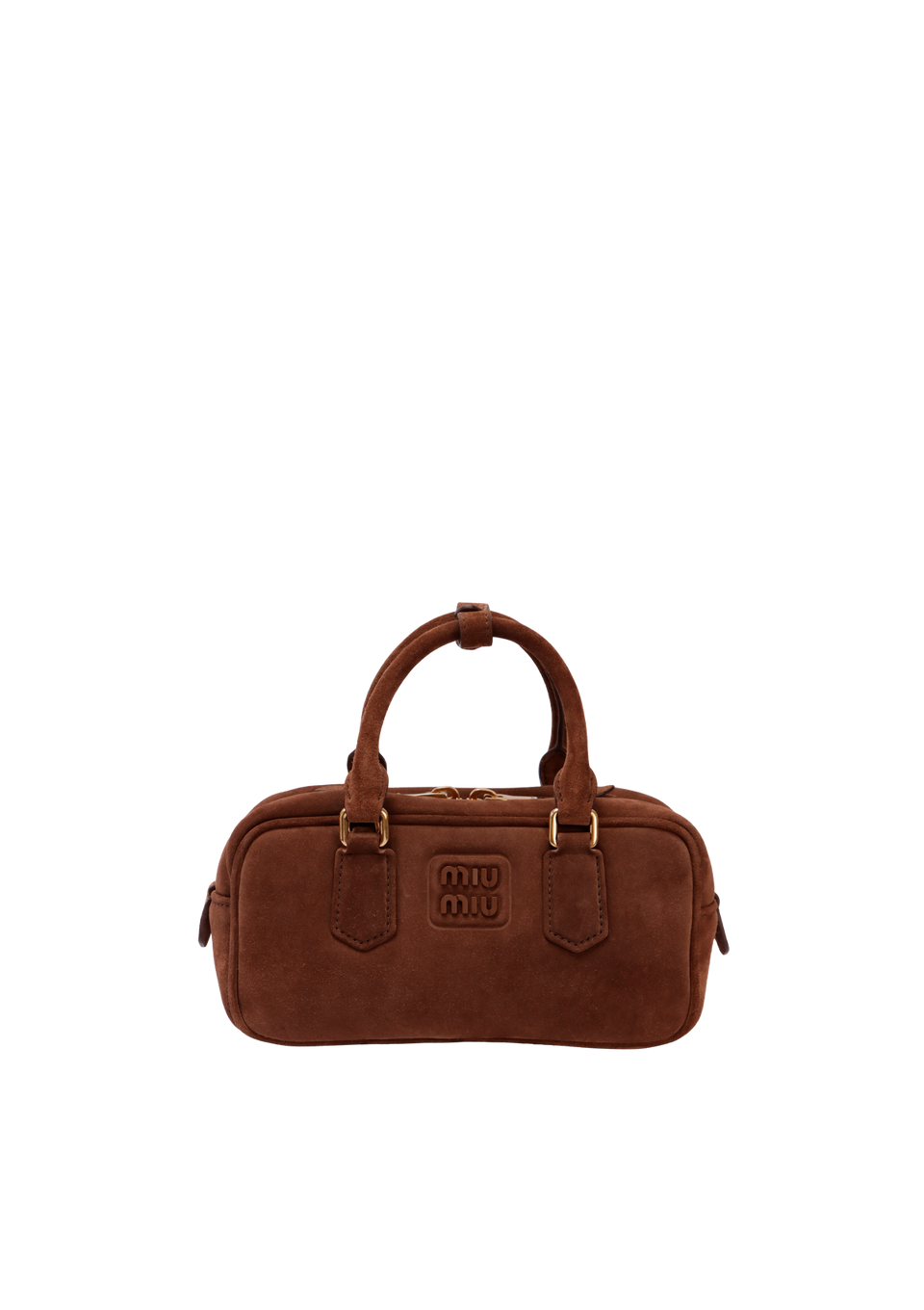 BOLSA MIU MIU SUEDE ARCADIE HANDLE BAG MARROM ORIGINAL – Gringa