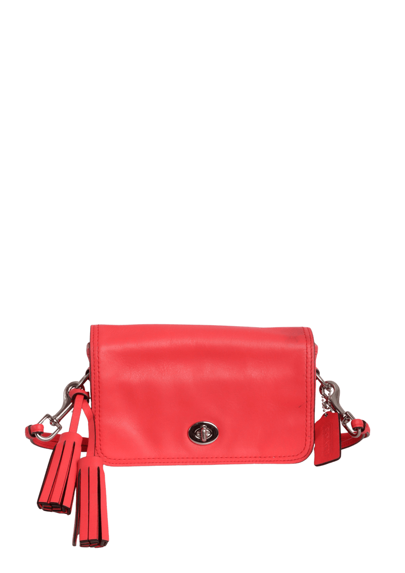 LEATHER TASSEL FLAP BAG