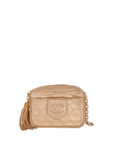 VINTAGE QUILTED TASSEL CAMERA BAG
