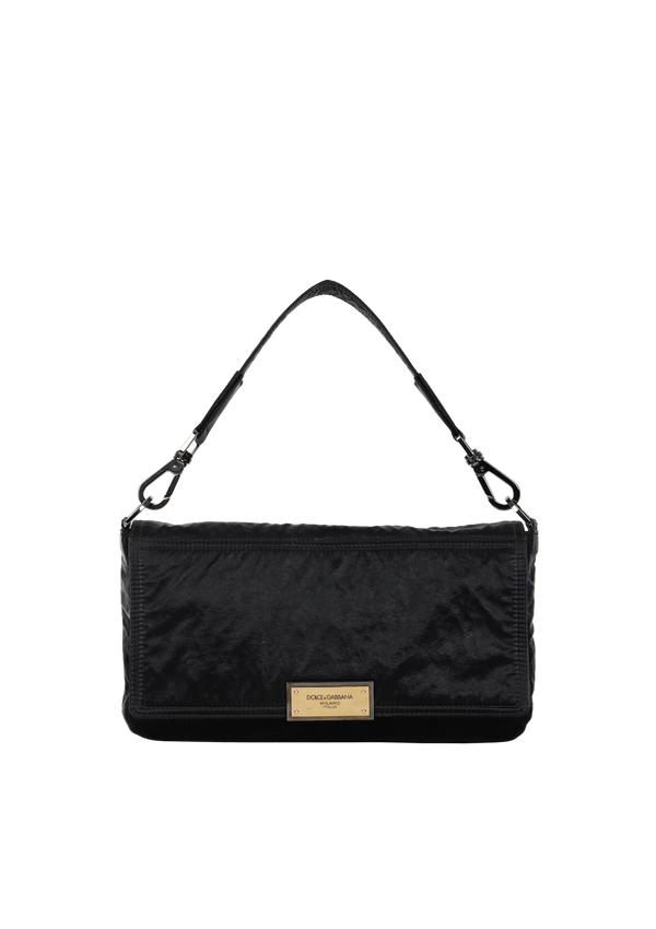 NYLON LOGO PLATE SHOULDER BAG