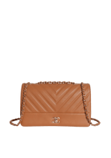 DOUBLE STITCH FULL FLAP BAG CHEVRON