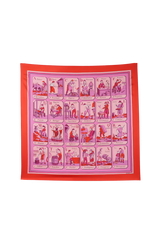 ALPHABET DES METIERS PRINTED SILK SCARF