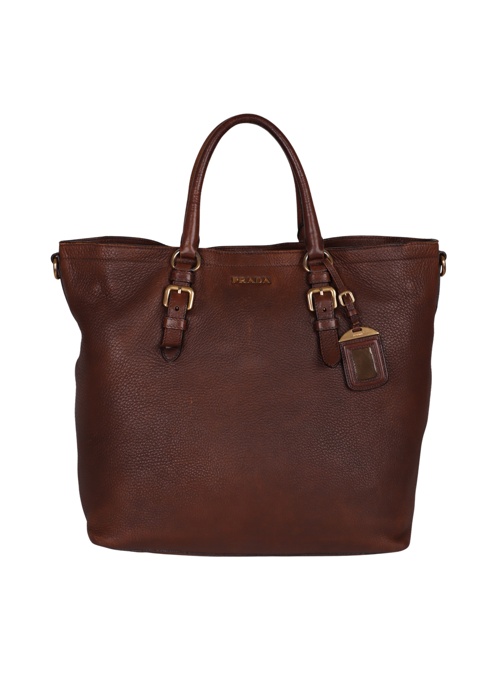 BOLSA PRADA VITELLO DAINO SIDE ZIP TOTE MARROM ORIGINAL – Gringa