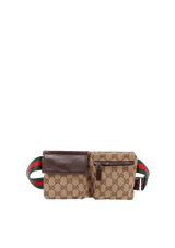 GG CANVAS DOUBLE BELT BAG