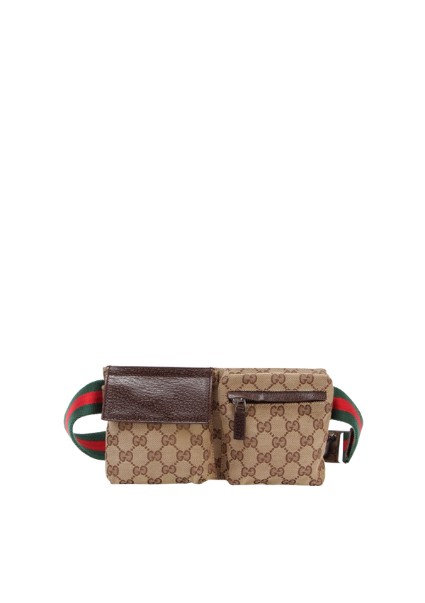 GG CANVAS DOUBLE BELT BAG