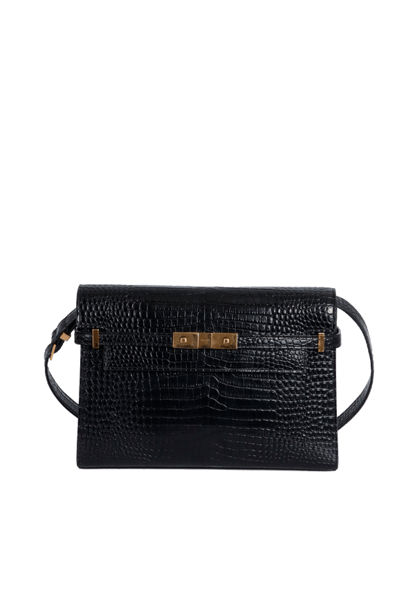 CROCODILE EMBOSSED MANHATTAN BAG