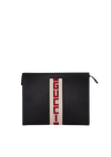 LOGO STRIPE POUCH LEATHER