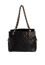 PETITE TIMELESS SHOPPING TOTE CAVIAR