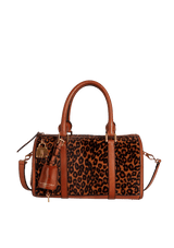 LEOPARD HOUSE CHECK BOSTON BAG