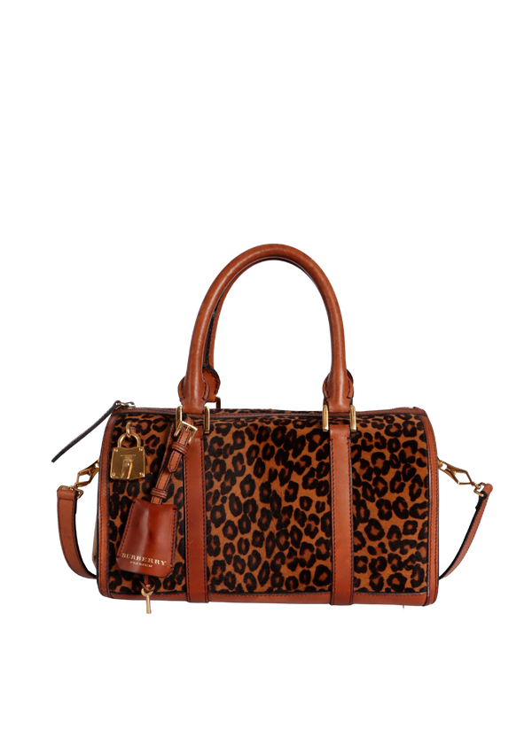 LEOPARD HOUSE CHECK BOSTON BAG