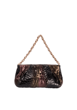 METALLIC SNAKESKIN CLUTCH